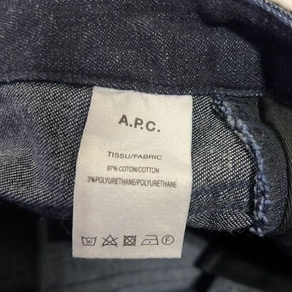 A.P.C Jean Moulant Classic Slim Straight Skinny Denim Jeans Dark sz 24 - Picture 4 of 5